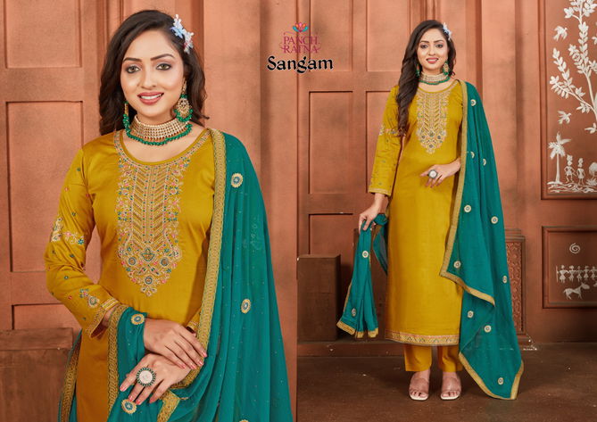 Sangam By Pancha Ratna Jam Silk Embroidery Salwar Kameez Wholesale Price In Surat
